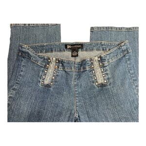 J.Lo by Jennifer Lopez Y2K Vintage Front Hook Low Rise Capri Jeans Sz 13